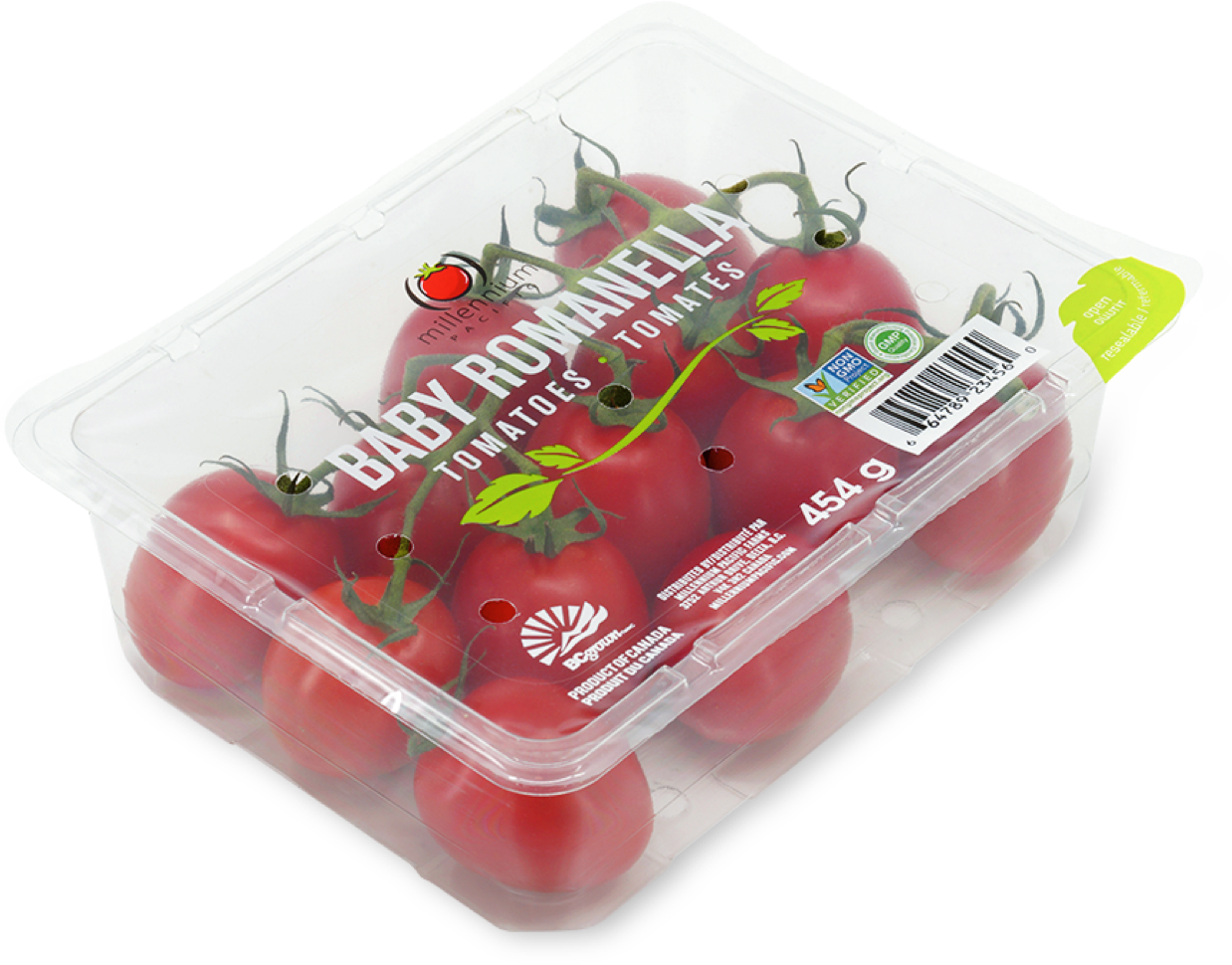 Baby Romanella Tomatoes in Top Seal package