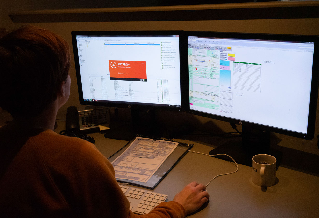 Girl working at computer